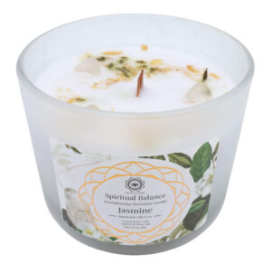 Bougie Green Tree 'Equilibre Spirituel' Cristal de Roche + Jasmin 256g