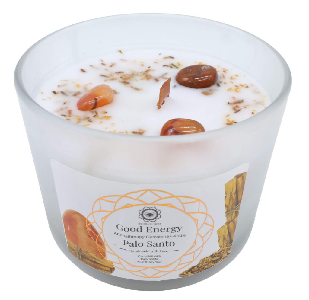 Bougie Green Tree &lsquo;Energie Positive&rsquo; Cornaline + Palo Santo 256g