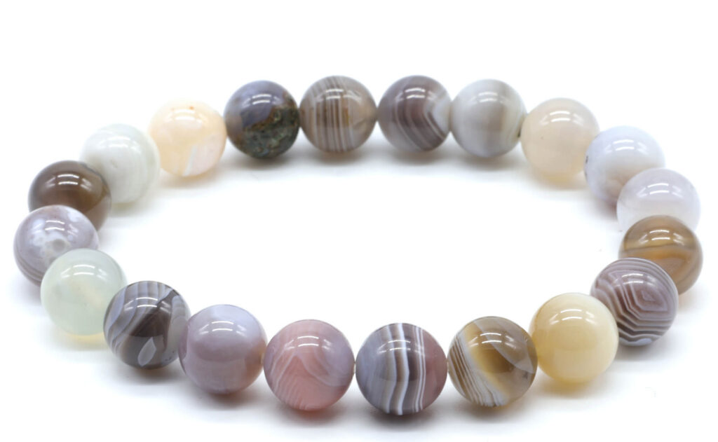 Bracelet Agate Bostwana &lsquo;AA&rsquo; perles 10mm