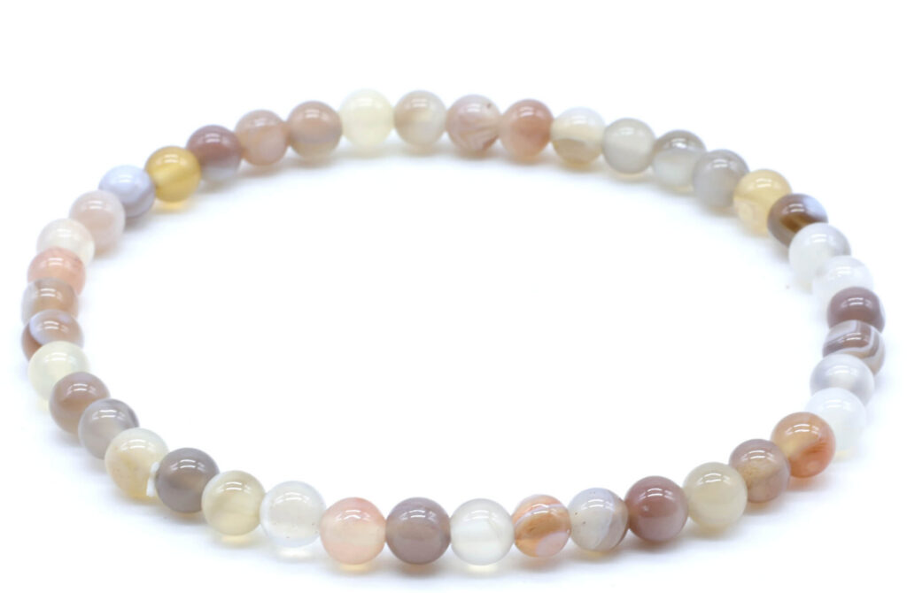 Bracelet Agate Bostwana &lsquo;AA&rsquo; perles 4mm