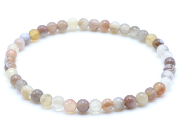 Bracelet Agate Bostwana ‘AA’ perles 4mm