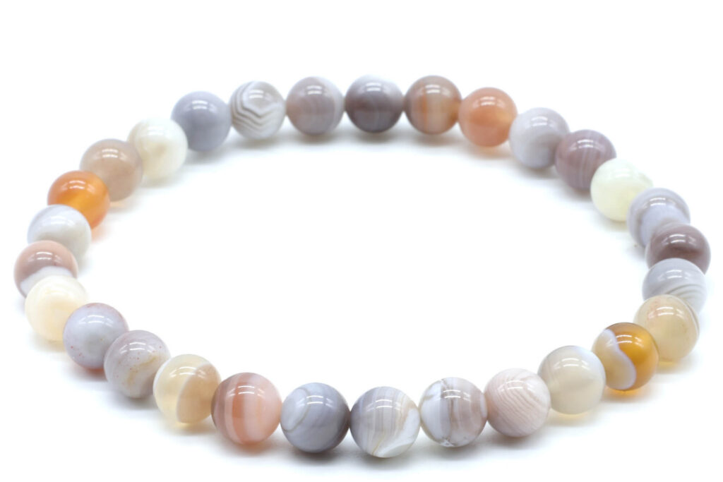 Bracelet Agate Bostwana &lsquo;AA&rsquo; perles 6mm