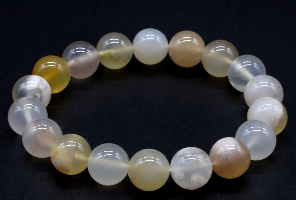 Bracelet Agate Cerise perles 10mm
