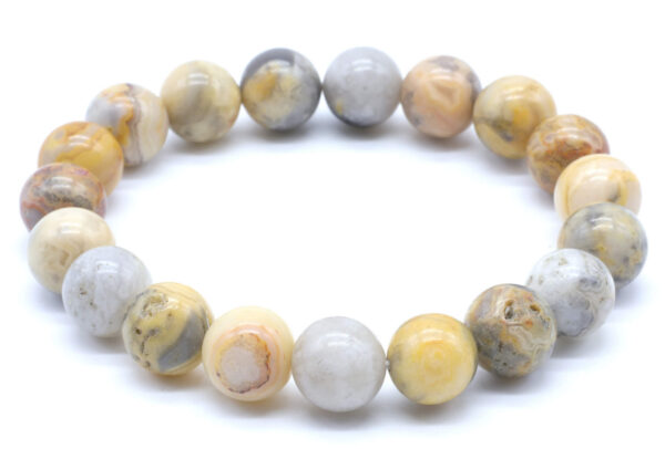 Bracelet Agate Crazy Lace perles 10mm