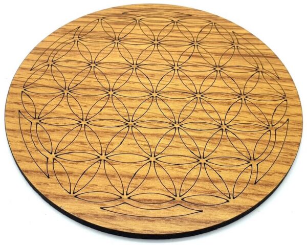Plaque Bois Pleine Fleur de Vie 10cm
