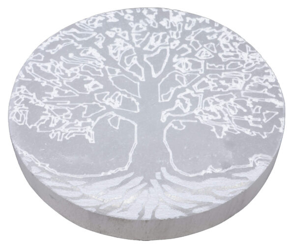 Plaque Selenite Arbre de Vie Fin 10cm