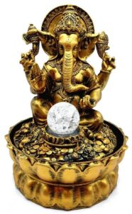 Fontaine Résine Ganesh Doré 30cm