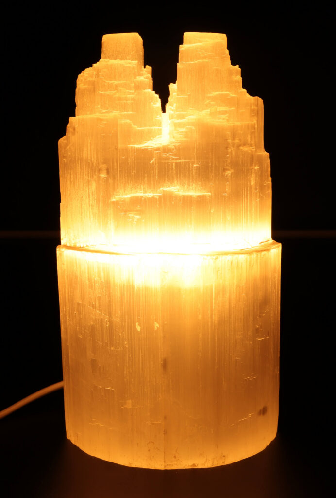 Lampe Sélénite Montagne Double 20cm