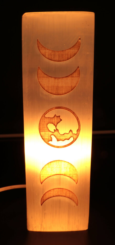 Lampe Sélénite Rectangle Gravée 25cm – Cadran Lunaire