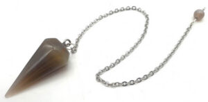 Pendule conique Agate Grise 3.5cm