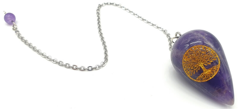 Pendule Gravé Arbre de Vie 4cm – Améthyste