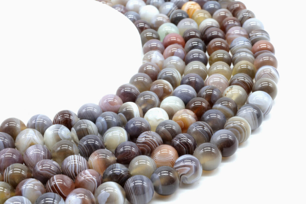 Perles Agate Bostwana &lsquo;AA&rsquo; 10mm sur fil 40cm