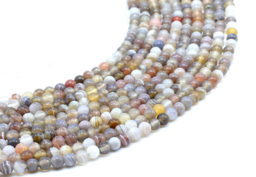 Perles Agate Bostwana &lsquo;AA&rsquo; 4mm sur fil 40cm
