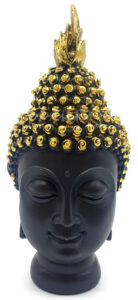 Statue Résine Tête de Bouddha Noir 15cm